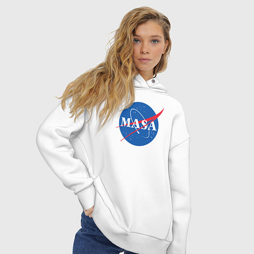 Женское худи оверсайз NASA: Masa / Белый – фото 3