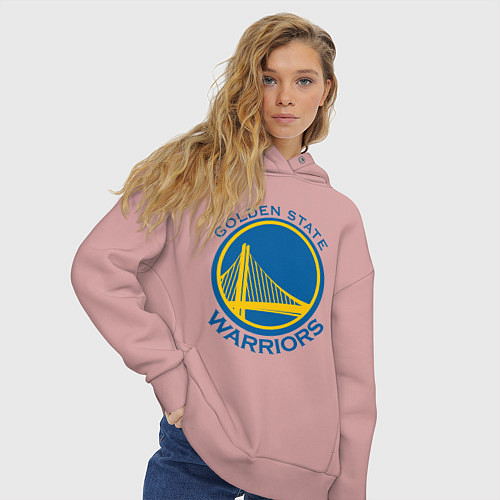 Женское худи оверсайз Golden state Warriors / Пыльно-розовый – фото 3