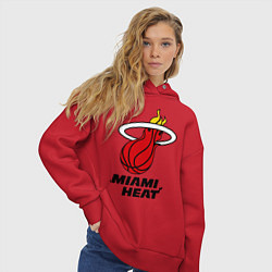 Толстовка оверсайз женская Miami Heat-logo, цвет: красный — фото 2