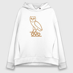 Толстовка оверсайз женская OVO Owl, цвет: белый