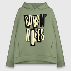 Толстовка оверсайз женская Guns n Roses: cream, цвет: авокадо