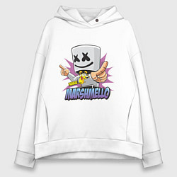 Толстовка оверсайз женская Marshmello Music, цвет: белый