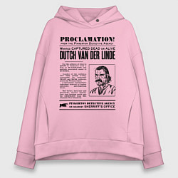 Толстовка оверсайз женская RDR II: Proclamation, цвет: светло-розовый