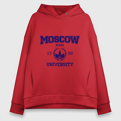 Женское худи оверсайз MGU Moscow University / Красный – фото 1