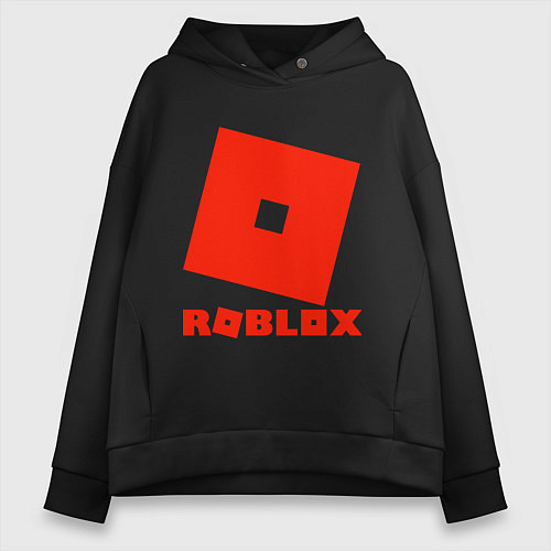 Женское худи оверсайз Roblox Logo / Черный – фото 1
