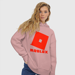 Толстовка оверсайз женская Roblox Logo, цвет: пыльно-розовый — фото 2