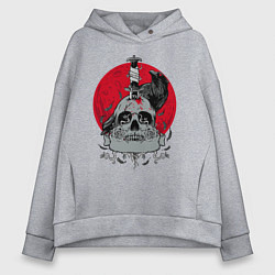 Толстовка оверсайз женская Ворон, цвет: меланж