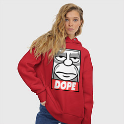 Толстовка оверсайз женская Homer dope, цвет: красный — фото 2