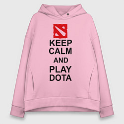 Толстовка оверсайз женская Keep Calm & Play Dota, цвет: светло-розовый