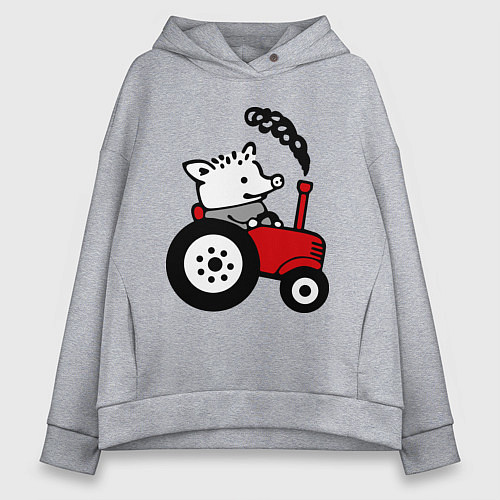 Женское худи оверсайз Поросенок Петр / Меланж – фото 1