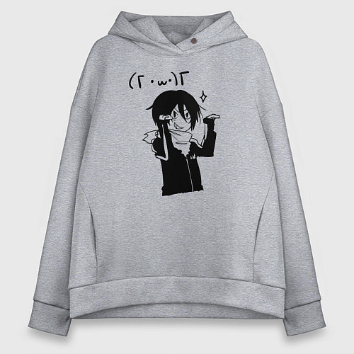 Женское худи оверсайз Бездомный Бог / Меланж – фото 1