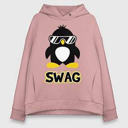 Толстовка оверсайз женская SWAG Penguin, цвет: пыльно-розовый