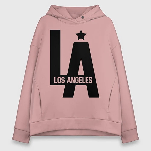 Женское худи оверсайз Los Angeles Star / Пыльно-розовый – фото 1