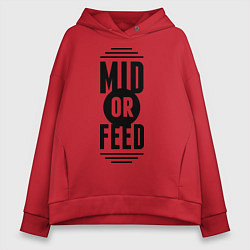 Толстовка оверсайз женская Mid or feed, цвет: красный