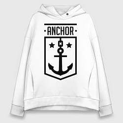 Толстовка оверсайз женская Anchor Shield, цвет: белый