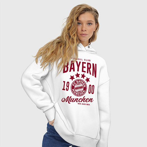 Женское худи оверсайз Bayern Munchen 1900 / Белый – фото 3