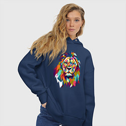 Толстовка оверсайз женская Lion Art, цвет: тёмно-синий — фото 2