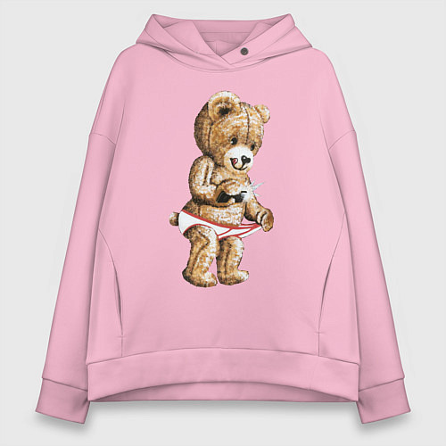 Женское худи оверсайз Nasty Bear / Светло-розовый – фото 1