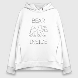 Толстовка оверсайз женская Bear Inside, цвет: белый