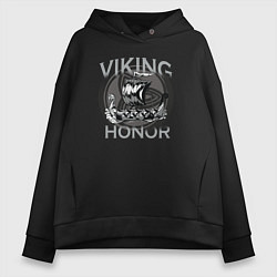 Толстовка оверсайз женская Viking Honor, цвет: черный