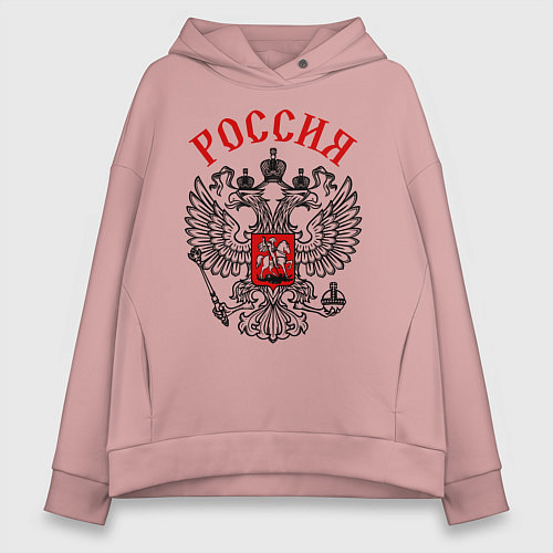 Женское худи оверсайз Россия / Пыльно-розовый – фото 1