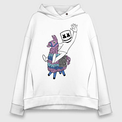 Толстовка оверсайз женская Marshmello x Llama, цвет: белый