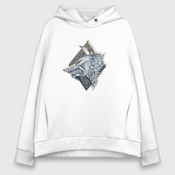 Толстовка оверсайз женская Space Wolves, цвет: белый