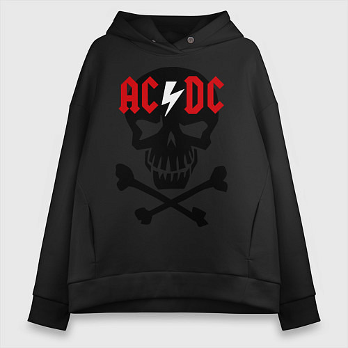 Женское худи оверсайз AC/DC Skull / Черный – фото 1