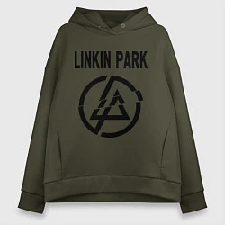 Толстовка оверсайз женская Linkin Park, цвет: хаки