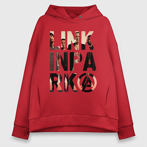 Женское худи оверсайз Linkin Park / Красный – фото 1