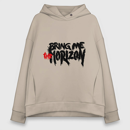 Женское худи оверсайз Bring me the horizon / Миндальный – фото 1