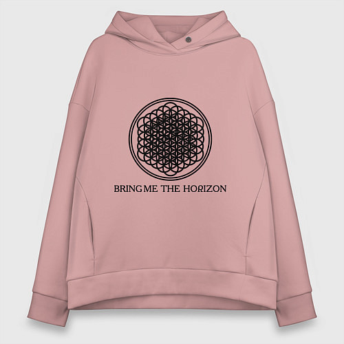 Женское худи оверсайз Bring me the horizon / Пыльно-розовый – фото 1