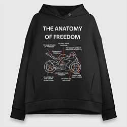 Толстовка оверсайз женская The Anatomy of Freedom, цвет: черный