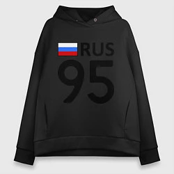Толстовка оверсайз женская RUS 95, цвет: черный