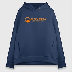 Толстовка оверсайз женская Black Mesa: Research Facility, цвет: тёмно-синий