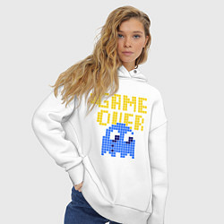 Толстовка оверсайз женская Pac-Man: Game over, цвет: белый — фото 2