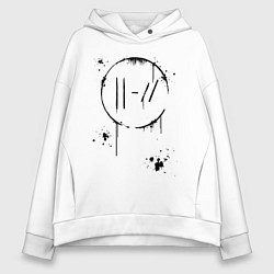 Толстовка оверсайз женская TWENTY ONE PILOTS TOP, цвет: белый