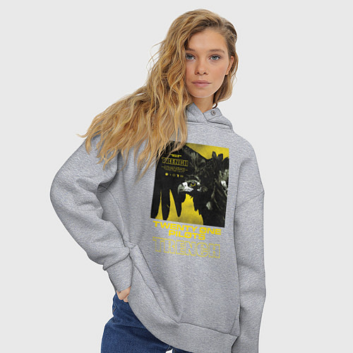 Женское худи оверсайз TOP: TRENCH / Меланж – фото 3