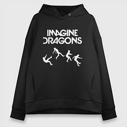 Толстовка оверсайз женская IMAGINE DRAGONS, цвет: черный