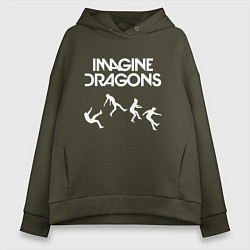 Толстовка оверсайз женская IMAGINE DRAGONS, цвет: хаки
