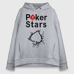 Толстовка оверсайз женская Poker Stars, цвет: меланж