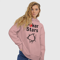 Толстовка оверсайз женская Poker Stars, цвет: пыльно-розовый — фото 2