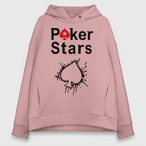Женское худи оверсайз Poker Stars / Пыльно-розовый – фото 1
