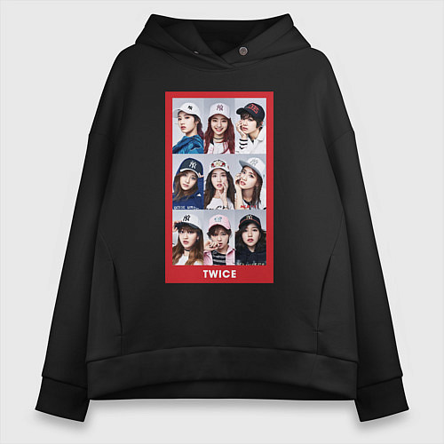 Женское худи оверсайз TWICE / Черный – фото 1