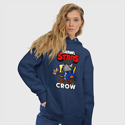 Толстовка оверсайз женская BRAWL STARS CROW, цвет: тёмно-синий — фото 2