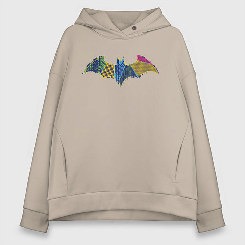 Женское худи оверсайз Batman logo / Миндальный – фото 1