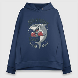Толстовка оверсайз женская Shark Team, цвет: тёмно-синий
