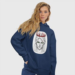 Толстовка оверсайз женская Цирилла, цвет: тёмно-синий — фото 2