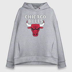 Толстовка оверсайз женская CHICAGO BULLS, цвет: меланж