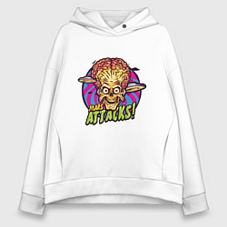 Толстовка оверсайз женская Марс Атакует, цвет: белый